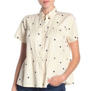《 Madewell 》 Embroidered Heart Blouse